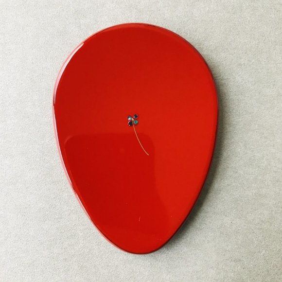 New Wajima lacquer Hand mirror, Handcrafte Mother of Pearl Inlay of lucky clover - Picture 3 of 7